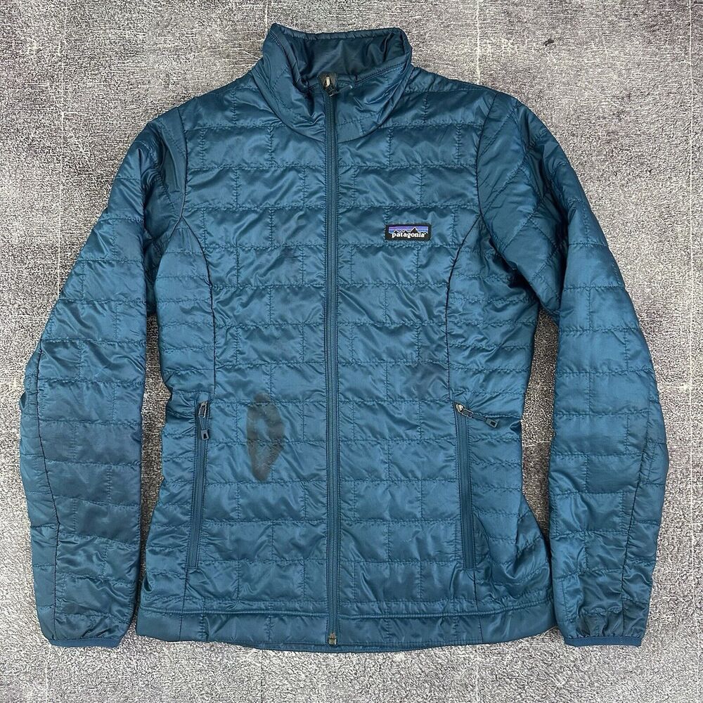 Women's Patagonia Navy Blue Nano Puff Insulated Full Zip Up Puffer Jacket Sz XS - Picture 2 of 4